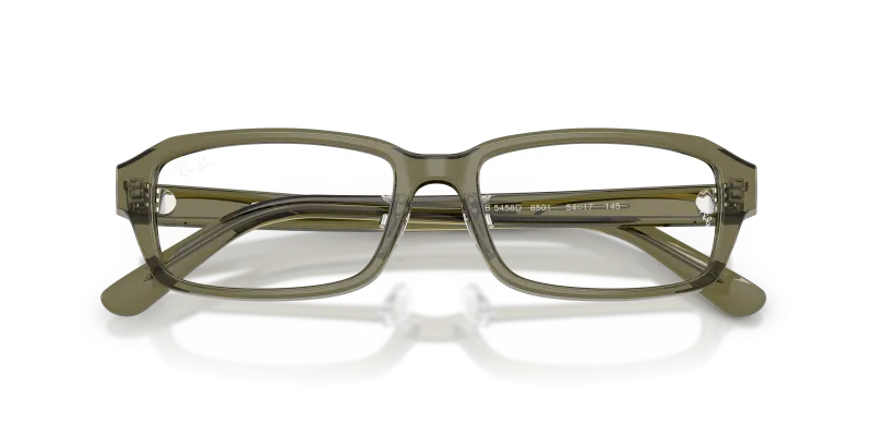 Rayban RX5458D 8501 close-up สีเขียวโปร่งใส
