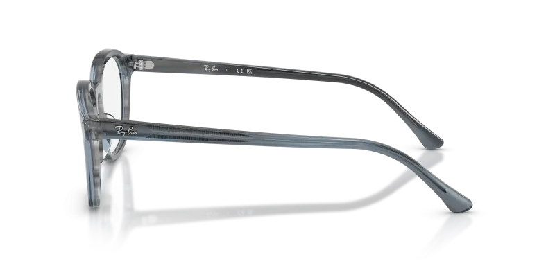 แว่นสายตา Rayban RX5460-8456 มุมข้าง ทรงสี่เหลี่ยมจัตุรัสลายแถบสีน้ำเงิน