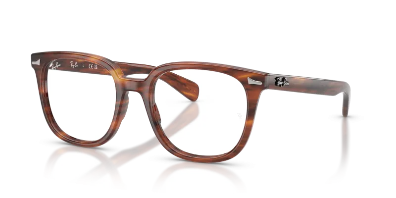 กรอบแว่นสายตา Rayban Brunel II RX5535F-2144 Striped Havana Rayban RX5535F 2144 แว่นสายตาลายแถบฮาวานา ทั้งสองเพศ