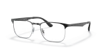 กรอบแว่นสายตา Rayban RX6363-2861 Black on Silver แว่นสายตา Rayban RX6363 2861 สีดำตัดพื้นเงิน ทั้งสองเพศ