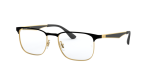 กรอบแว่นสายตา Rayban RX6363-2890 Black on Arista แว่นสายตา Rayban RX6363-2890 close-up ด้านหน้า