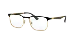 กรอบแว่นสายตา Rayban RX6363-2890 Black on Arista แว่นสายตา Rayban RX6363-2890 close-up ด้านหน้า
