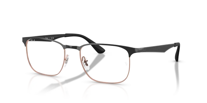 กรอบแว่นสายตา Rayban RX6363-3229 Black on Copper แว่นสายตา Rayban RX6363 3229 สีดำตัดทองแดง ทั้งสองเพศ