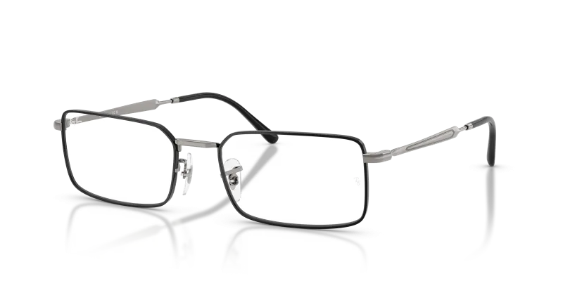 กรอบแว่นสายตา Rayban RX6557-3179 Black on Gunmetal Rayban RX6557 3179 แว่นสายตาสีดำพื้นกันเมทัล ทั้งสองเพศ