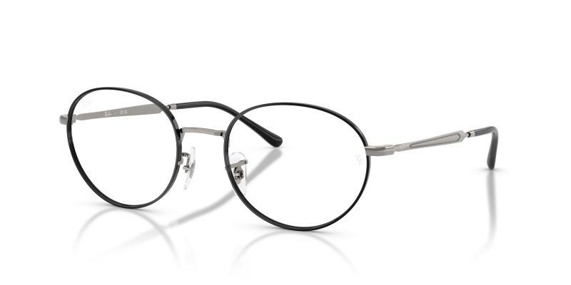 กรอบแว่นสายตา Rayban RX6558-3179 Black on Gunmetal Rayban RX6558 3179 แว่นสายตาสีดำกันเมทัล ทั้งสองเพศ