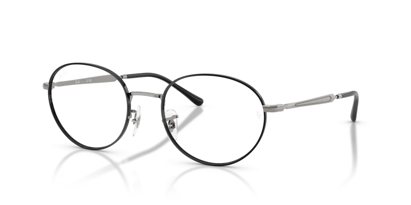 กรอบแว่นสายตา Rayban RX6558-3179 Black on Gunmetal Rayban RX6558 3179 แว่นสายตาสีดำกันเมทัล ทั้งสองเพศ