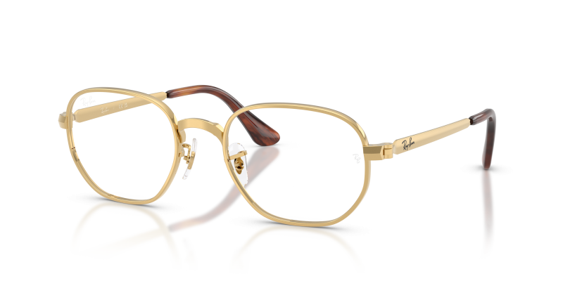 กรอบแว่นสายตา Rayban Hexagonal Max RX6559-2500 Gold Rayban RX6559 2500 แว่นสายตาสีทอง ทั้งสองเพศ