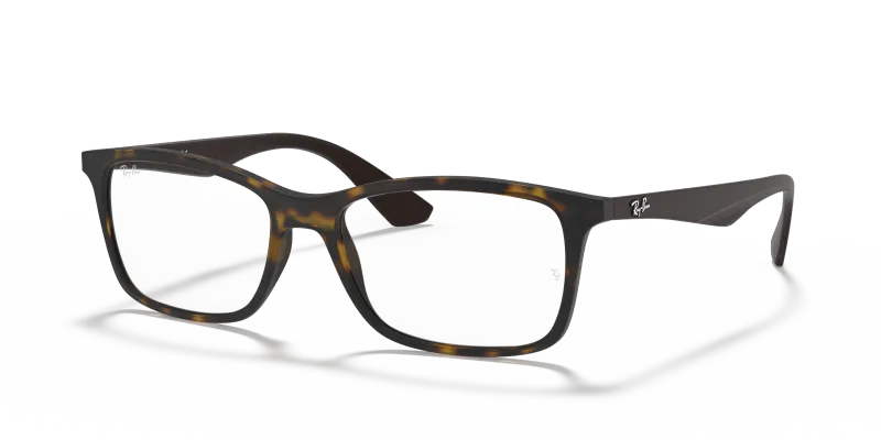 กรอบแว่นสายตา Rayban RX7047-5573 Matte Havana แว่นสายตา Rayban RX7047-5573 มุมเฉียง สีฮาวานา สำหรับทุกเพศ