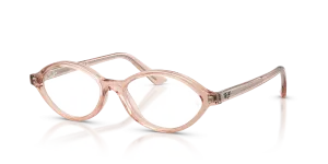 แว่นสายตา Rayban RX7265-8544 มุมเฉียง สีชมพูโปร่งใส สำหรับทุกเพศ