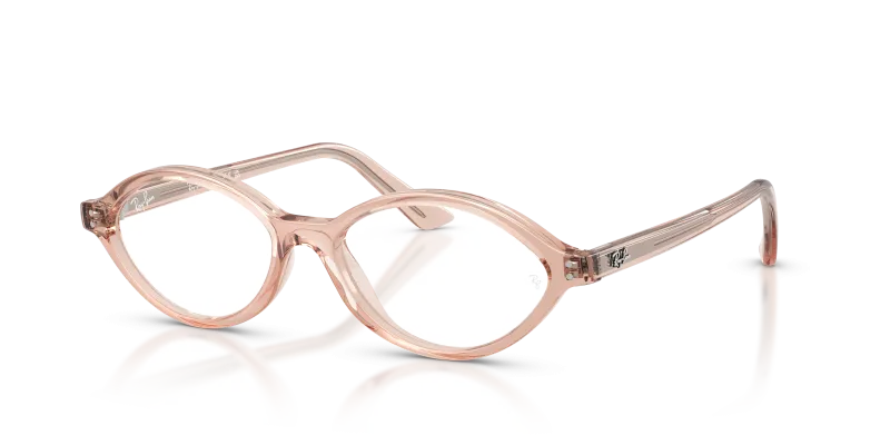 กรอบแว่นสายตา Rayban Romy RX7265-8544 Transparent Pink แว่นสายตา Rayban RX7265-8544 มุมเฉียง สีชมพูโปร่งใส สำหรับทุกเพศ