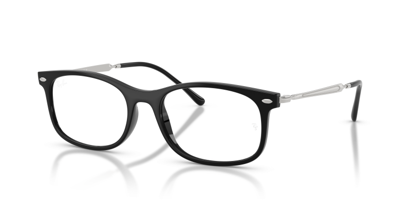 กรอบแว่นสายตา Rayban RX7274-2000 Black แว่นสายตา Rayban RX7274-2000 มุมเฉียง สีดำ สำหรับทุกเพศ
