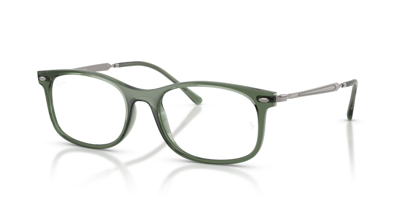 กรอบแว่นสายตา Rayban RX7274-6751 Transparent Green แว่นสายตา Rayban RX7274-6751 มุมเฉียง สีเขียวโปร่งใส สำหรับทุกเพศ