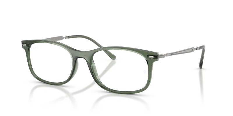 กรอบแว่นสายตา Rayban RX7274-6751 Transparent Green แว่นสายตา Rayban RX7274-6751 มุมเฉียง สีเขียวโปร่งใส สำหรับทุกเพศ