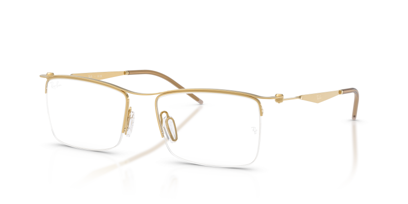 กรอบแว่นสายตา Rayban RX7554-3218 Gold แว่นสายตา Rayban RX7554-3218 มุมเฉียง สีทอง สำหรับทุกเพศ