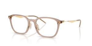 Rayban RX7555 8471 แว่นสายตาสีเบจโปร่งใสขาทอง ทั้งสองเพศ