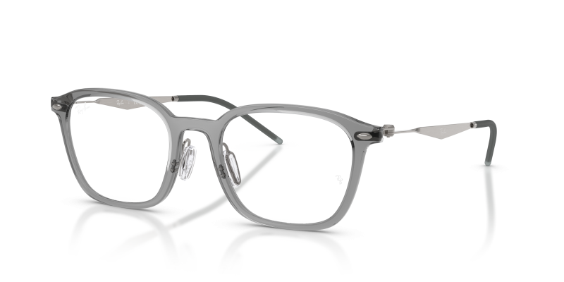 กรอบแว่นสายตา Rayban RX7555-8538 Transparent Grey Rayban RX7555 8538 แว่นสายตาโทนเทากันเมทัล ทั้งสองเพศ