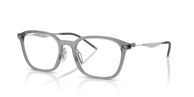 กรอบแว่นสายตา Rayban RX7555-8538 Transparent Grey Rayban RX7555 8538 แว่นสายตาโทนเทากันเมทัล ทั้งสองเพศ