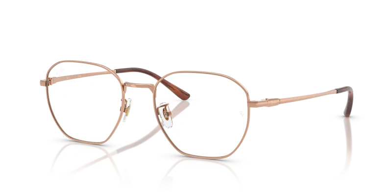 กรอบแว่นสายตา Rayban RX8777D-1245 Copper Rayban RX8777D 1245 แว่นสายตาไทเทเนียมสีทองแดง ทั้งสองเพศ