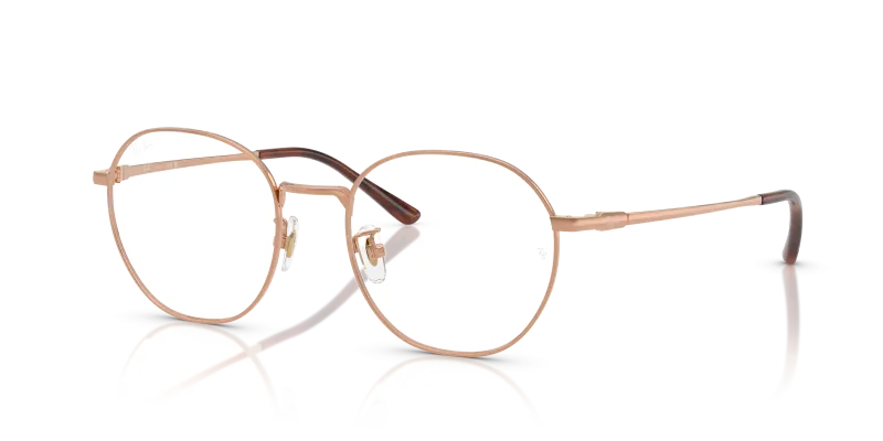 กรอบแว่นสายตา Rayban RX8778D-1245 Copper Rayban RX8778D 1245 แว่นสายตาไทเทเนียมสีทองแดง ทั้งสองเพศ