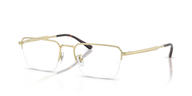 กรอบแว่นสายตา Rayban RX8785D-1251 Pale Gold แว่นสายตา Rayban RX8785D-1251 มุมเฉียง สีทองอ่อน สำหรับผู้ชาย