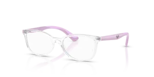 แว่นสายตา Rayban RY1586-3979 มุมเฉียง สีโปร่งใส สำหรับเด็กทุกเพศ