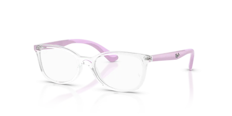 แว่นสายตา Rayban RY1586-3979 มุมเฉียง สีโปร่งใส สำหรับเด็กทุกเพศ