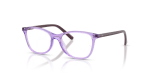 แว่นสายตา Rayban RY1907F-7515 มุมเฉียง สีม่วงโปร่งใส สำหรับเด็กทุกเพศ