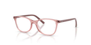 แว่นสายตา Rayban RY1907F-7516 มุมเฉียง สีชมพูโปร่งใส สำหรับเด็กทุกเพศ