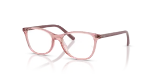 แว่นสายตา Rayban RY1907F-7516 มุมเฉียง สีชมพูโปร่งใส สำหรับเด็กทุกเพศ