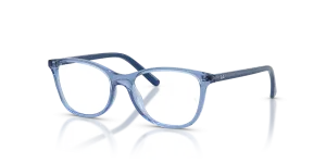 แว่นสายตา Rayban RY1907F-7542 มุมเฉียง สีฟ้าอ่อนโปร่งใส สำหรับเด็กทุกเพศ