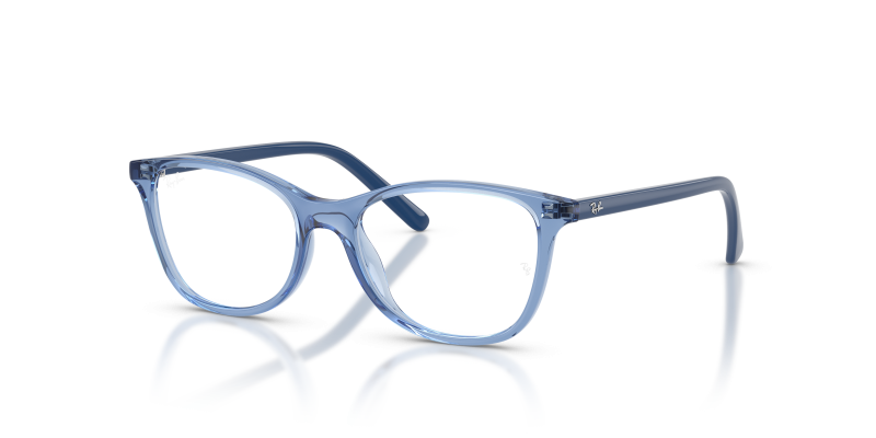 แว่นสายตา Rayban RY1907F-7542 มุมเฉียง สีฟ้าอ่อนโปร่งใส สำหรับเด็กทุกเพศ