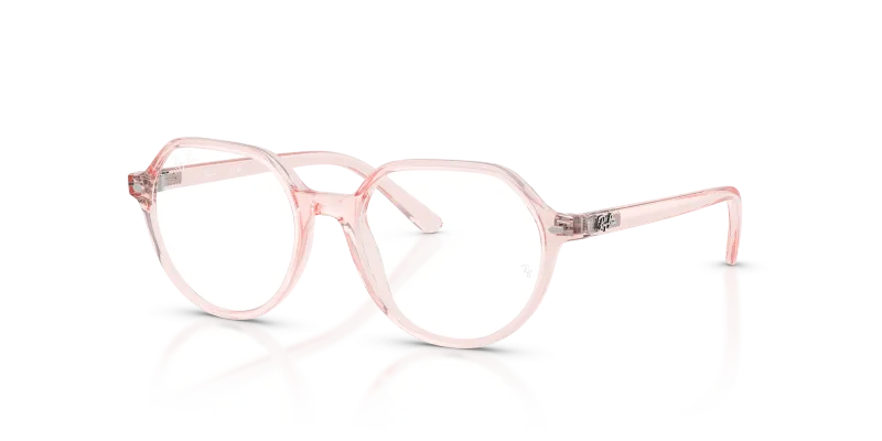 แว่นสายตา Rayban RY9095V-7547 มุมเฉียง สีชมพูโปร่งใส สำหรับเด็กทุกเพศ