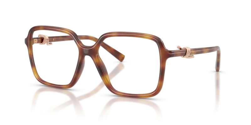 กรอบแว่นสายตา Tiffany & Co TF2295U-8466 Light Havana แว่นสายตา Tiffany & Co TF2295U-8466 มุมเฉียง สีฮาวานาอ่อน สำหรับผู้หญิง