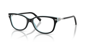 แว่นสายตา Tiffany & Co TF2298BF-8055 มุมเฉียง สี Black On Tiffany Blue สำหรับผู้หญิง