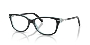 แว่นสายตา Tiffany & Co TF2298BF-8055 มุมเฉียง สี Black On Tiffany Blue สำหรับผู้หญิง