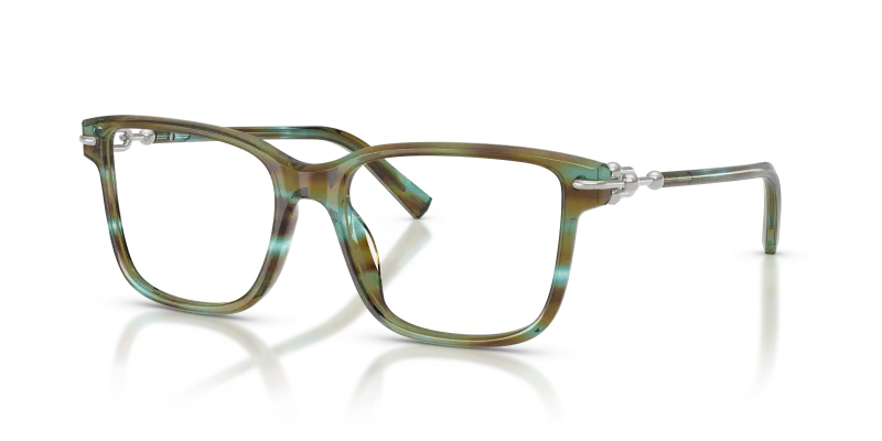 แว่นสายตา Tiffany & Co TF2299U-8124 มุมเฉียง สีเทอร์คอยส์โอเชียน สำหรับผู้หญิง