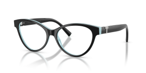 แว่นสายตา Tiffany & Co TF2302BF-8055 มุมเฉียง สี Black On Tiffany Blue สำหรับผู้หญิง