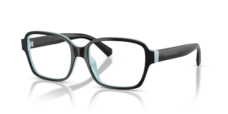 แว่นสายตา Tiffany & Co TF2303U-8055 มุมเฉียง สี Black On Tiffany Blue สำหรับผู้หญิง