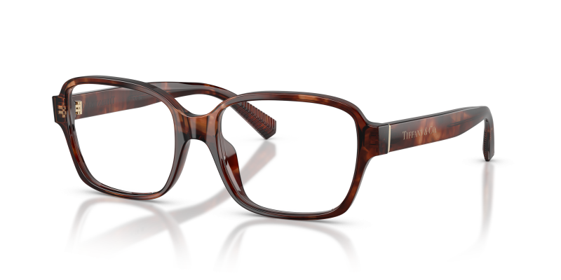 แว่นสายตา Tiffany & Co TF2303U-8421 มุมเฉียง สีฮาวานาน้ำตาลด่าง สำหรับผู้หญิง