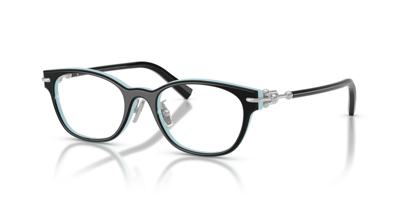 แว่นสายตา Tiffany & Co TF2305D-8055 มุมเฉียง สี Black On Tiffany Blue สำหรับผู้หญิง
