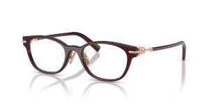 แว่นสายตา Tiffany & Co TF2305D-8470 มุมเฉียง สี Deep Transparent Ruby สำหรับผู้หญิง