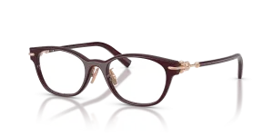 แว่นสายตา Tiffany & Co TF2305D-8470 มุมเฉียง สี Deep Transparent Ruby สำหรับผู้หญิง