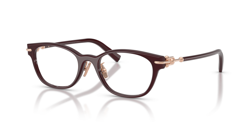 แว่นสายตา Tiffany & Co TF2305D-8470 มุมเฉียง สี Deep Transparent Ruby สำหรับผู้หญิง