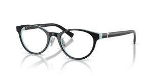 แว่นสายตา Tiffany & Co TF2306D-8055 มุมเฉียง สี Black On Tiffany Blue สำหรับผู้หญิง