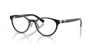 แว่นสายตา Tiffany & Co TF2306D-8055 มุมเฉียง สี Black On Tiffany Blue สำหรับผู้หญิง