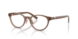 แว่นสายตา Tiffany & Co TF2306D-8255 มุมเฉียง โปร่งใสน้ำตาลบนสีชมพู สำหรับผู้หญิง