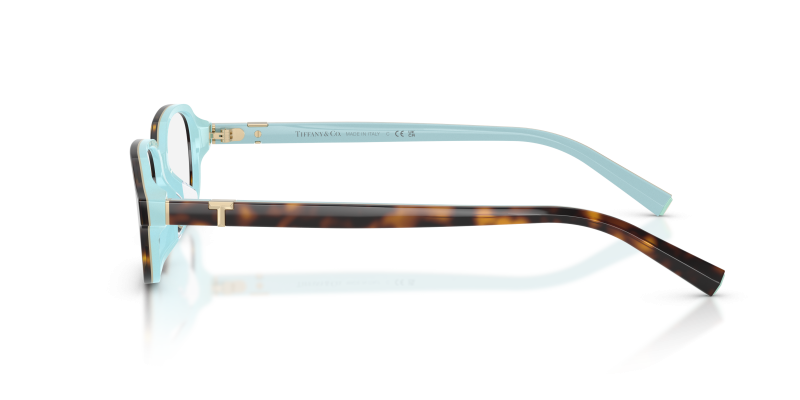 แว่นสายตา Tiffany & Co TF2307D-8134 มุมข้าง ขาแว่นสีฮาวานาพื้นน้ำเงิน Tiffany