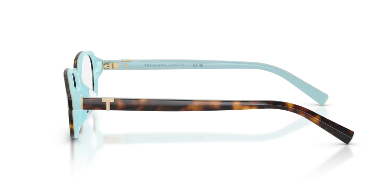 แว่นสายตา Tiffany & Co TF2307D-8134 มุมข้าง ขาแว่นสีฮาวานาพื้นน้ำเงิน Tiffany
