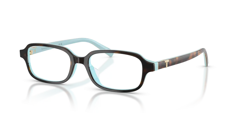 กรอบแว่นสายตา Tiffany & Co TF2307D-8134 Havana On Tiffany Blue แว่นสายตา Tiffany & Co TF2307D-8134 มุมเฉียง สีฮาวานาพื้นน้ำเงิน Tiffany สำหรับผู้หญิง