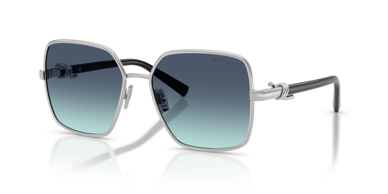 แว่นกันแดด Tiffany & Co TF3122-60019S มุมเฉียง สีเงิน สำหรับผู้หญิง